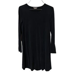 Madewell Slinky Knee Length Black Ling Sleeve Dress Size XXS